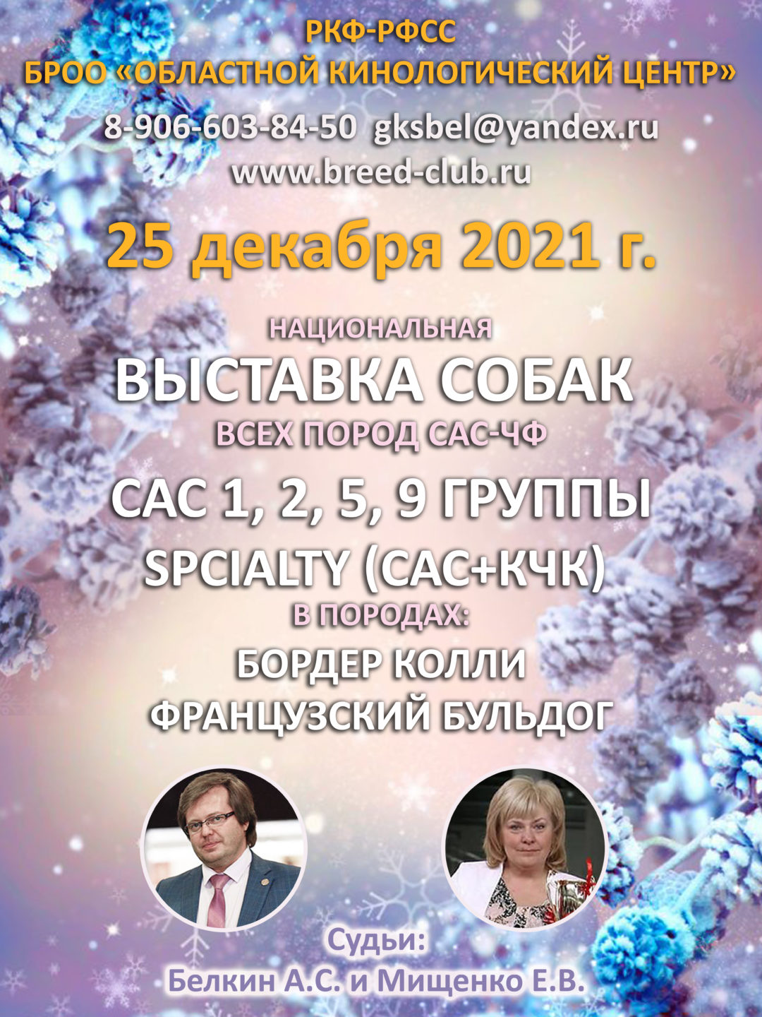 25 декабря 2021 г. Национальная выставка САС-ЧФ «Зимний кубок Белгорода»